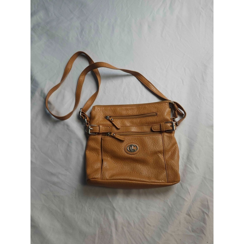 CL Carryland Purse Brown Crossbody Bag Womens Brown Faux Leather‎ Pockets Casual